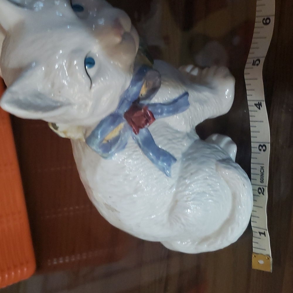 Vintage set of 3 white Kitten Cats home decor - Picture 13 of 16